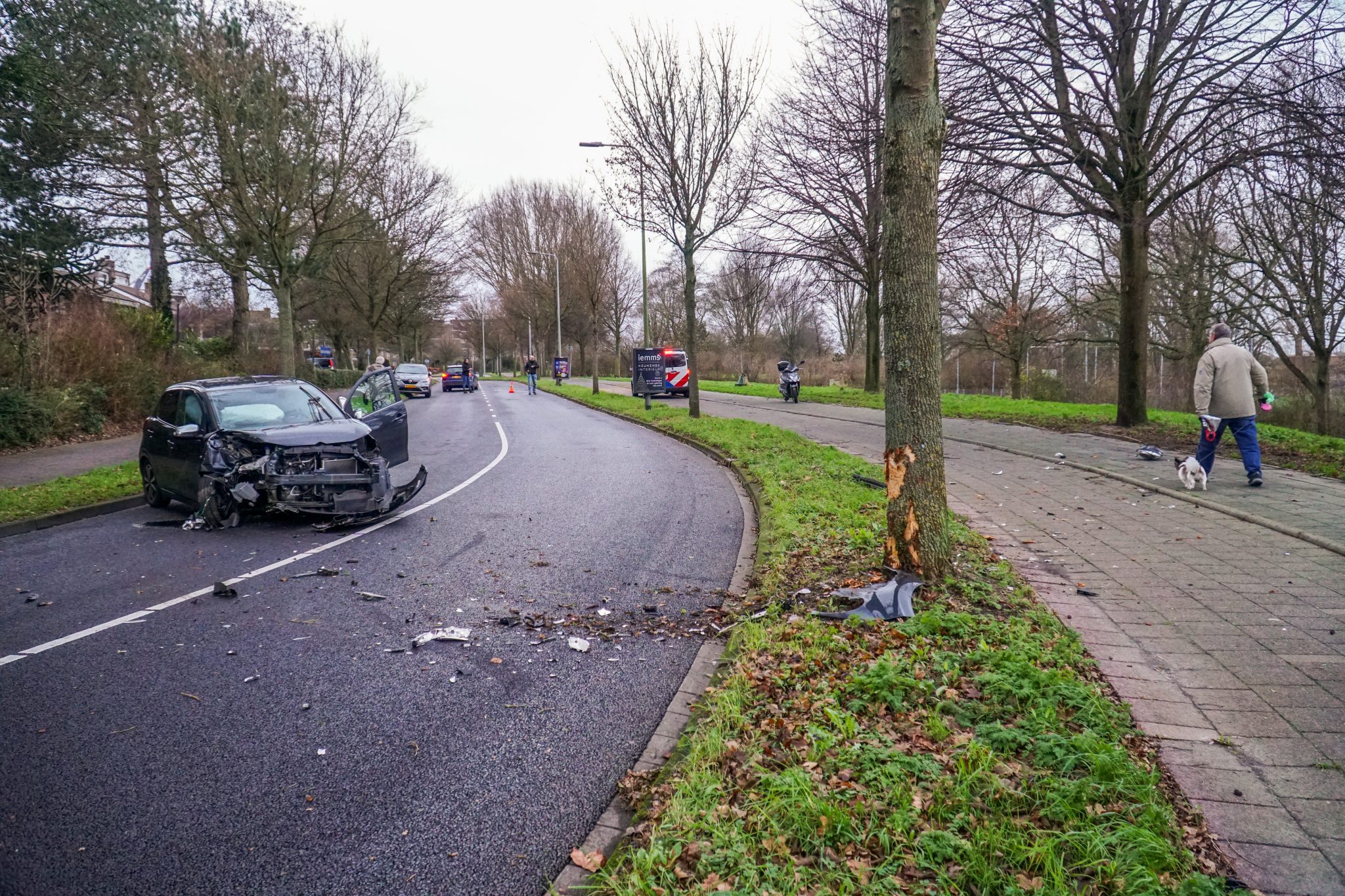 Veel Schade Nadat Auto Tegen Boom Klapt In Maassluis Maasmedia